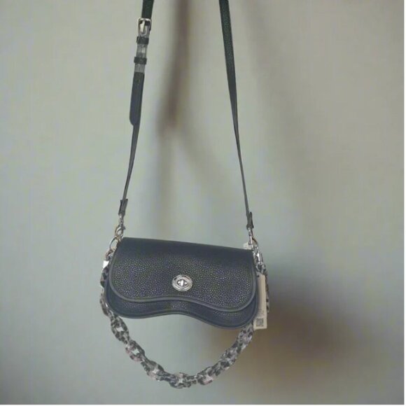 Coach Wavy Dinky CK113 Black Coachtopia Leather Shoulder Crossbody Bag - Picture 9 of 14